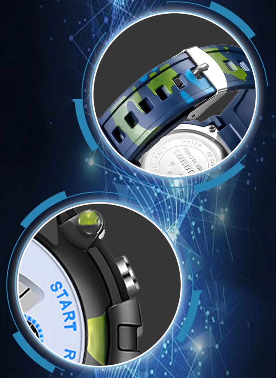 Kids Digital Watch Waterproof Luminous Led Children's Watch Sports Camouflage Watches for Boys Girls Student Clock Montre Enfant