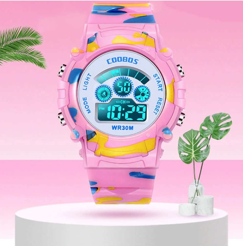 Kids Digital Watch Waterproof Luminous Led Children's Watch Sports Camouflage Watches for Boys Girls Student Clock Montre Enfant