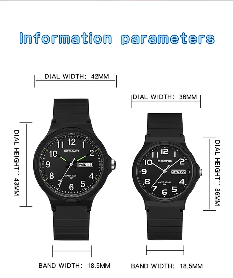SANDA 9072 Fashion Students Quartz Watch New Design Soft TPU Strap Water Resistant Outdoor Sports Wrist Watches for Man