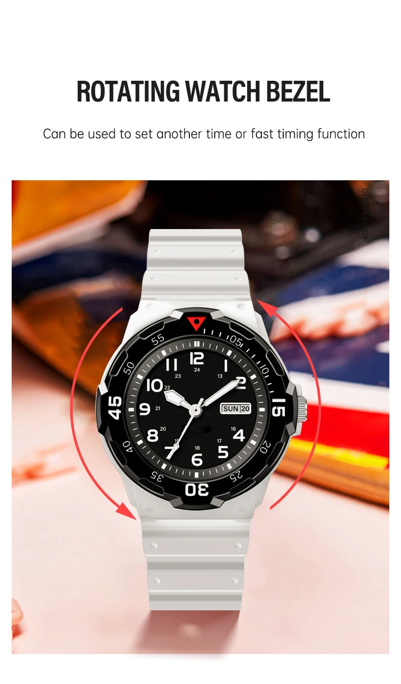 SHUAIKE 957 Fashion Sports Student Watch Calendar Display 50M Waterproof Clock Night Light Clock Male and Female Quartz Watch