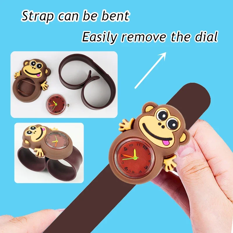 Cartoon Children Watch Baby Learn Time Toy Kids Slap Watches Boys Girls Christmas Gift for Kid Aged 1-15