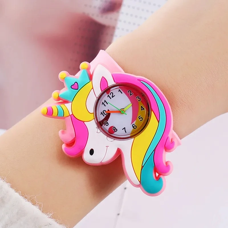 Cartoon Children Watch Baby Learn Time Toy Kids Slap Watches Boys Girls Christmas Gift for Kid Aged 1-15