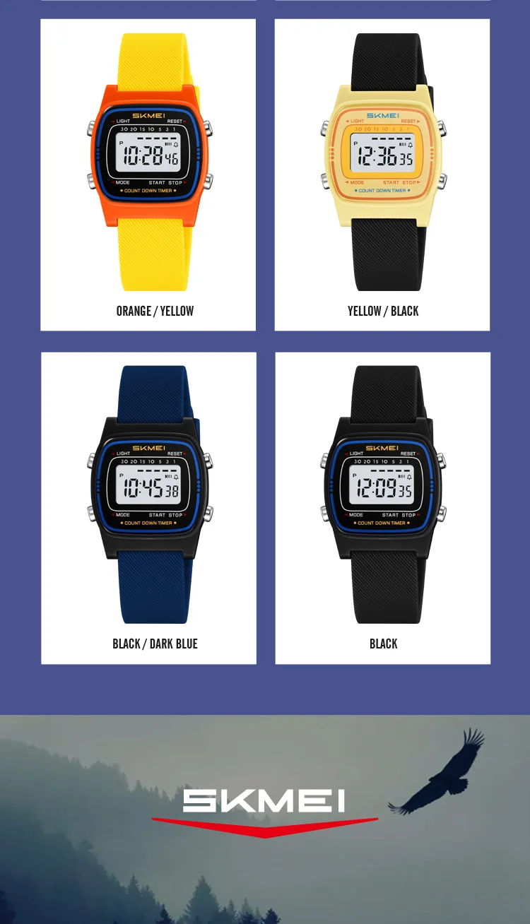 SKMEI 2540 Student Electronic Watch Alarm Clock Calendar 50m Waterproof Bright Light Sport Digital Children's Watch Reloj Niño