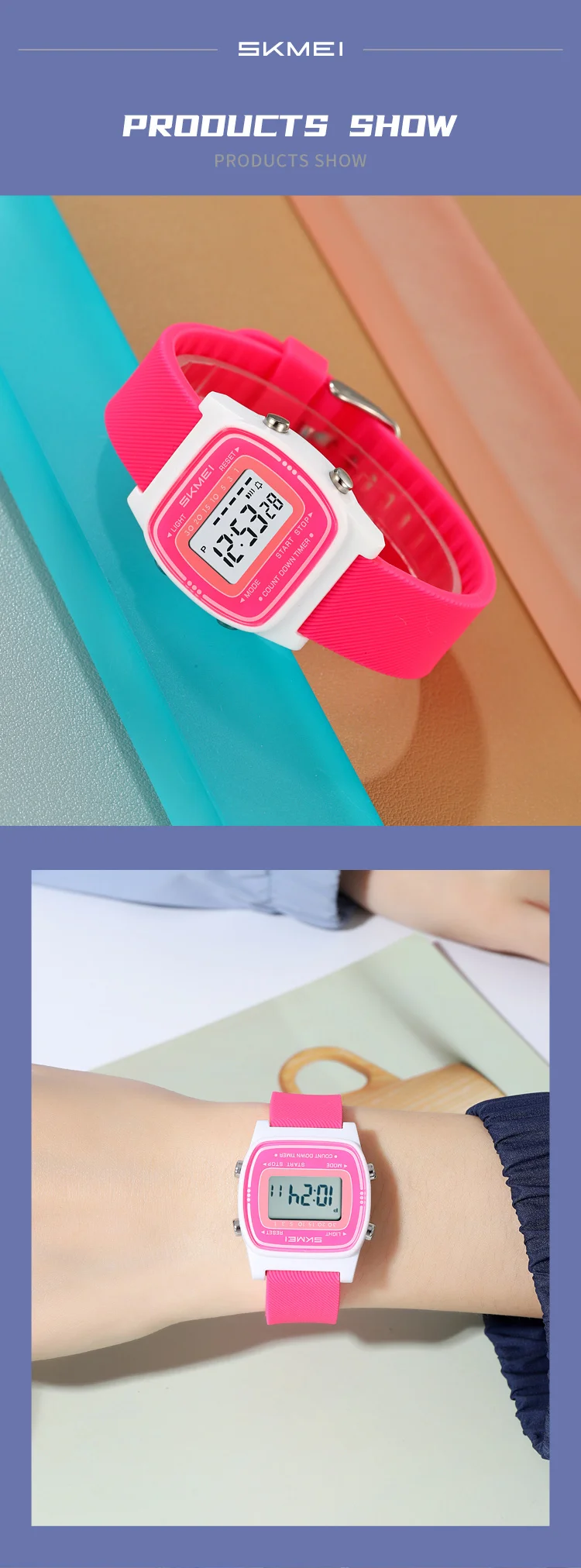 SKMEI 2540 Student Electronic Watch Alarm Clock Calendar 50m Waterproof Bright Light Sport Digital Children's Watch Reloj Niño