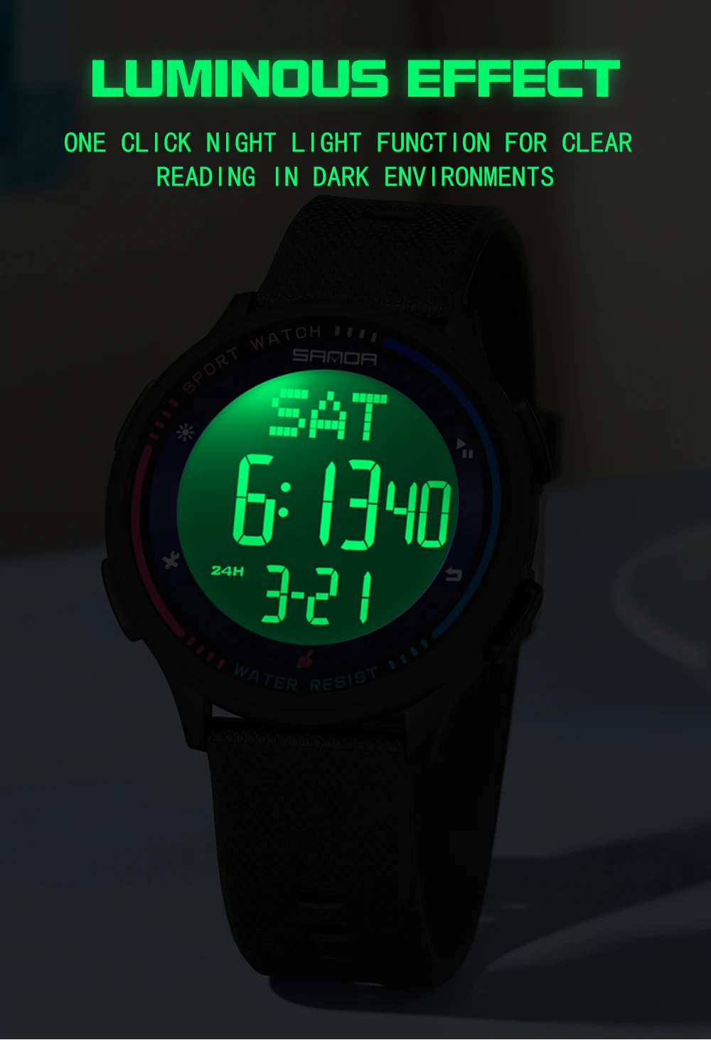 SANDA 6158 Men LED Digital Military Watch Man Sports Watches Outdoor 5Bar Waterproof Wristwatches Male Clock Relogio Masculino