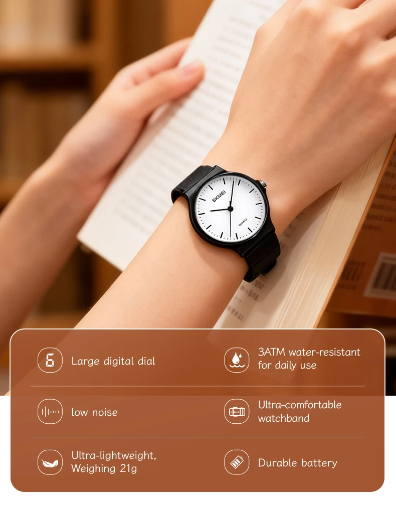 SKMEI 1419 Student Quartz Wristwatch 30M Waterproof Outdoor Sports Watch Fashion Casual Clock Daily Wearing Outfit Simple Watch