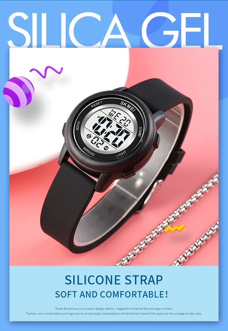 SKMEI LED Light Digital Children Sport Watches Stopwatch Calendar Clock 5Bar Waterproof Kids Wristwatch For Boys Girls Gift