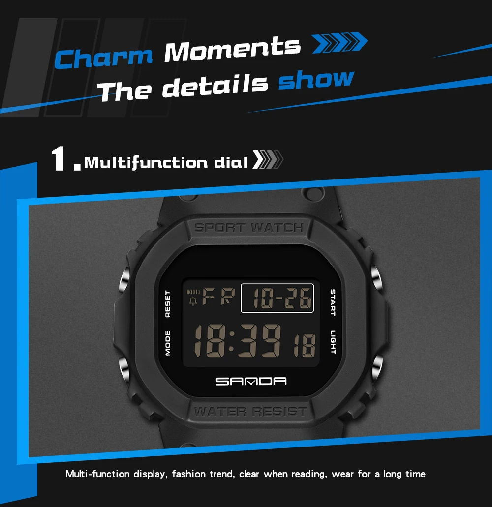 SANDA 2107 Children Watch Men Waterproof Sport Watches Boy Girl Electronic Watch Relogio Masculino LED Lamp Display Wristwatc