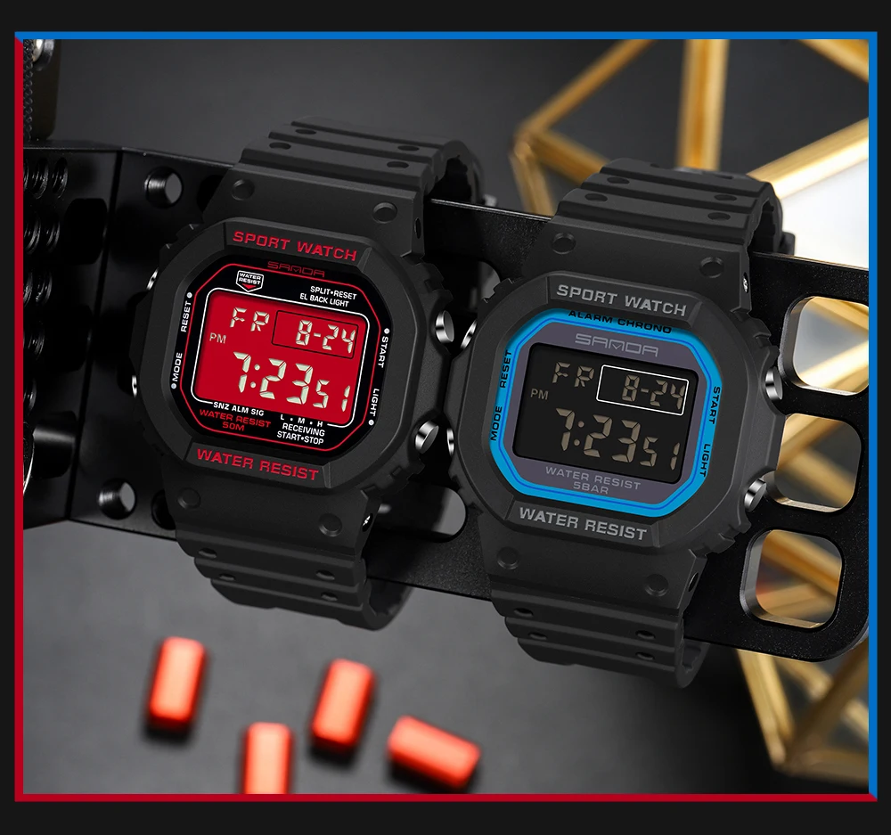 SANDA 2107 Children Watch Men Waterproof Sport Watches Boy Girl Electronic Watch Relogio Masculino LED Lamp Display Wristwatc