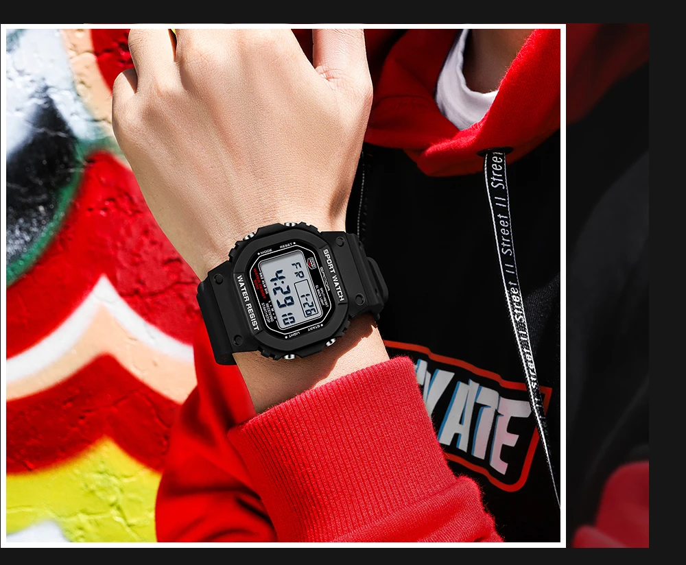 SANDA 2107 Children Watch Men Waterproof Sport Watches Boy Girl Electronic Watch Relogio Masculino LED Lamp Display Wristwatc