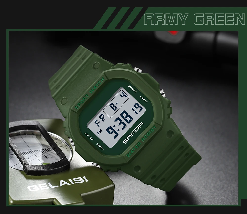 SANDA 2107 Children Watch Men Waterproof Sport Watches Boy Girl Electronic Watch Relogio Masculino LED Lamp Display Wristwatc