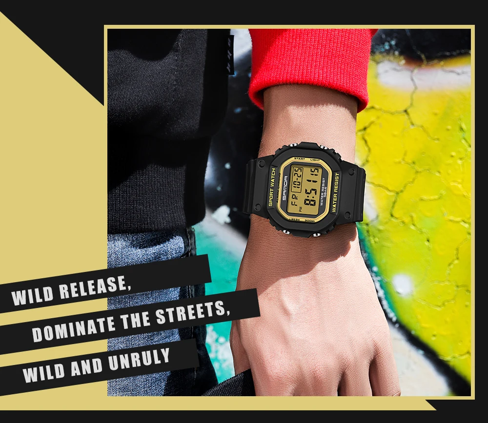SANDA 2107 Children Watch Men Waterproof Sport Watches Boy Girl Electronic Watch Relogio Masculino LED Lamp Display Wristwatc