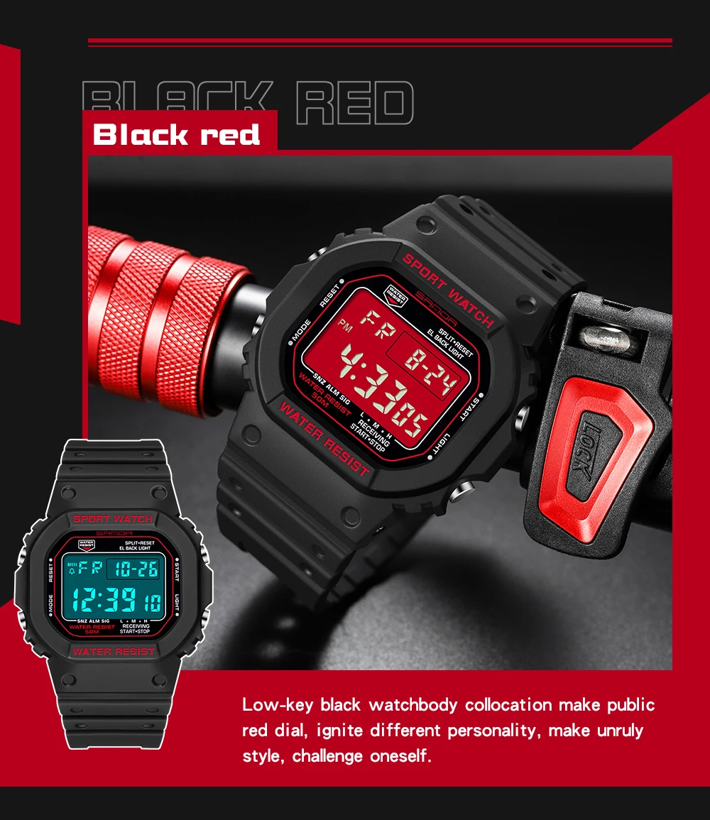 SANDA 2107 Children Watch Men Waterproof Sport Watches Boy Girl Electronic Watch Relogio Masculino LED Lamp Display Wristwatc