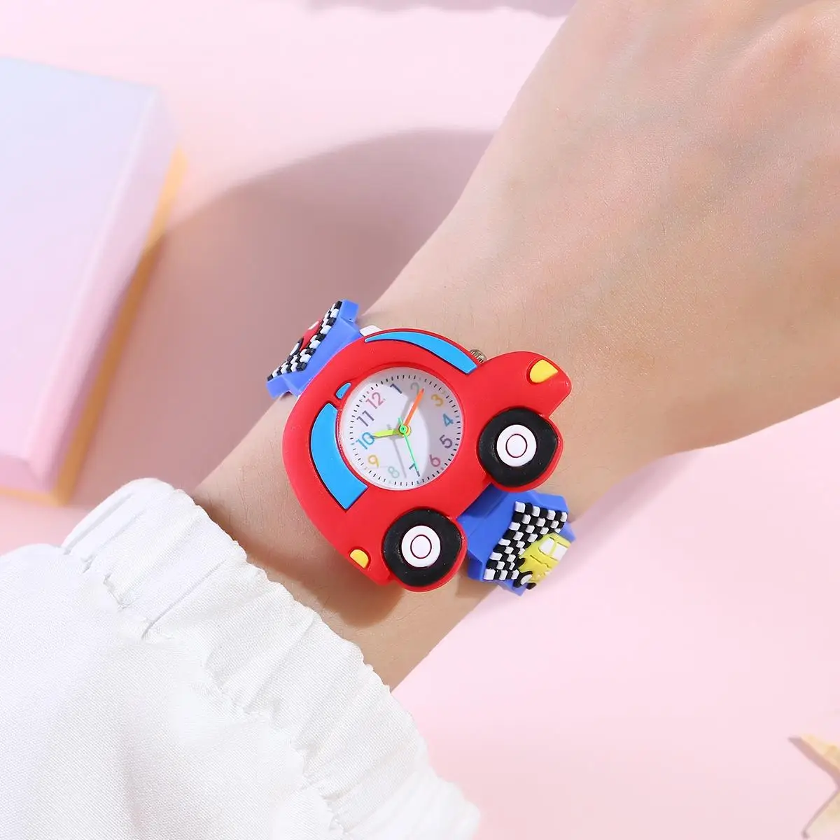 New 3D Pattern Cartoon Racing Car Children's Fashion Silicone Watch