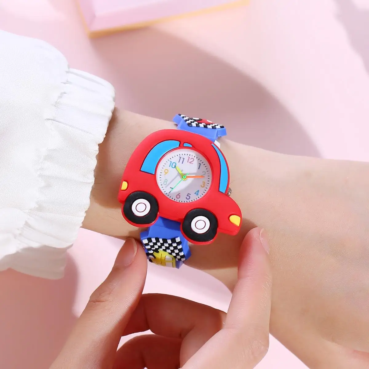 New 3D Pattern Cartoon Racing Car Children's Fashion Silicone Watch