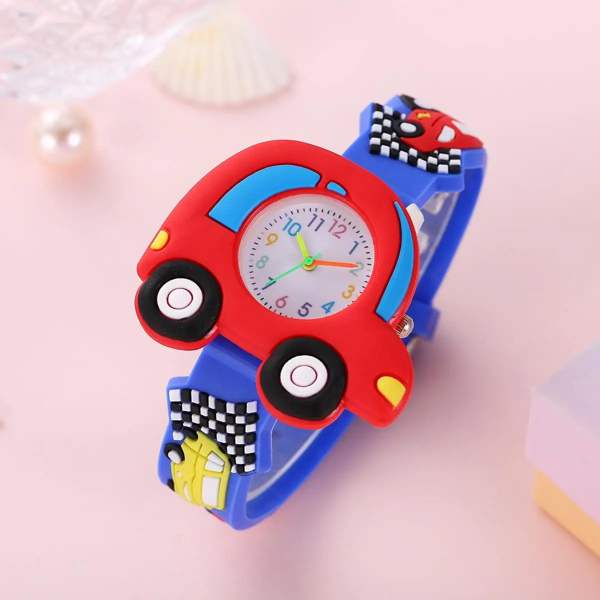 New 3D Pattern Cartoon Racing Car Children's Fashion Silicone Watch