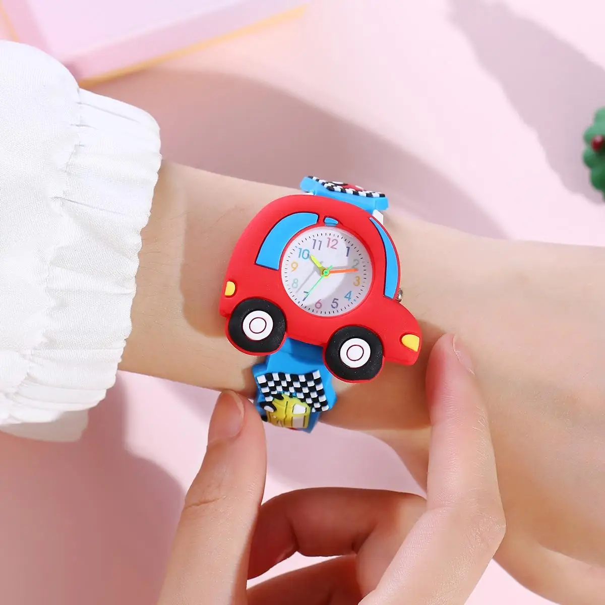 New 3D Pattern Cartoon Racing Car Children's Fashion Silicone Watch