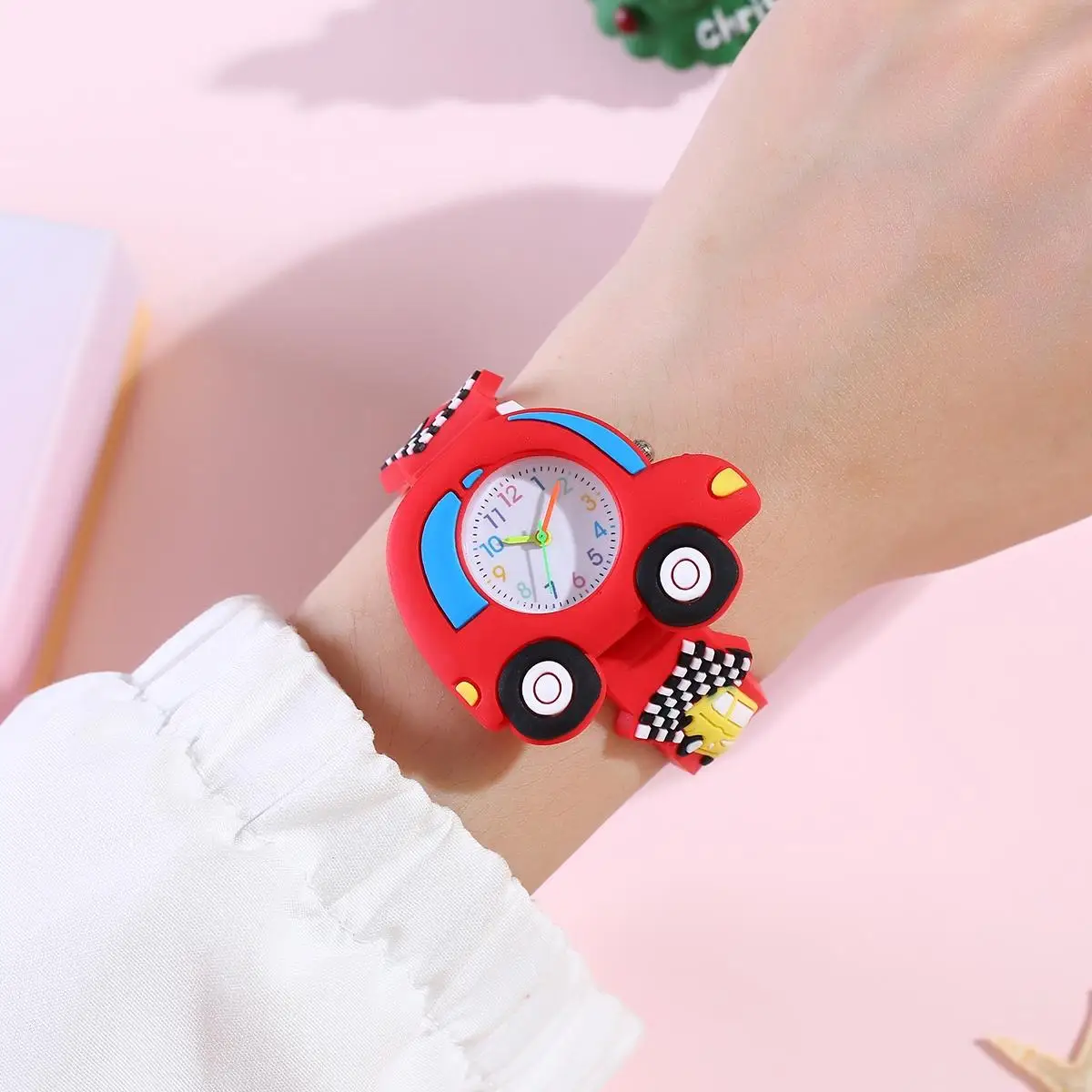 New 3D Pattern Cartoon Racing Car Children's Fashion Silicone Watch
