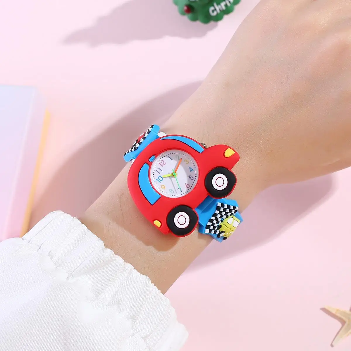 New 3D Pattern Cartoon Racing Car Children's Fashion Silicone Watch