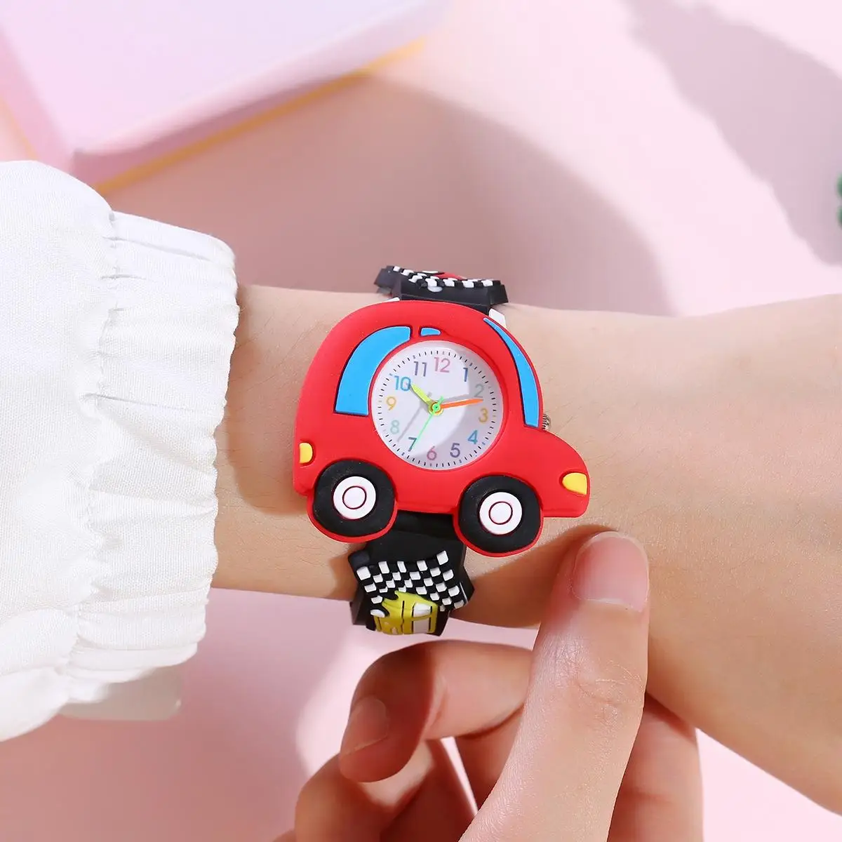 New 3D Pattern Cartoon Racing Car Children's Fashion Silicone Watch