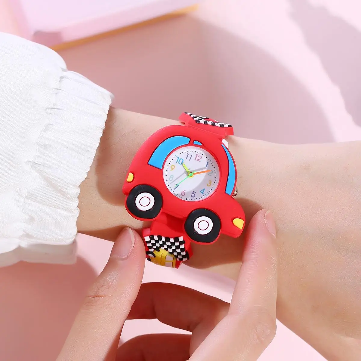 New 3D Pattern Cartoon Racing Car Children's Fashion Silicone Watch
