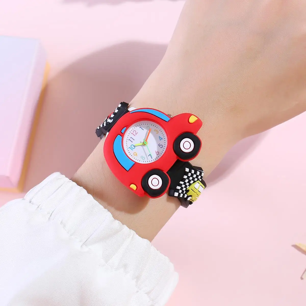 New 3D Pattern Cartoon Racing Car Children's Fashion Silicone Watch