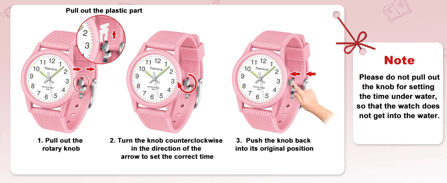 SOCICO Kids Watch for Girls Boys baby Watch 50M Waterproof Soft Band Wrist Watch for Ages 4-12 Children Wristwatch