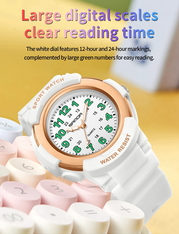 SANDA 6308 New Fashion Quartz Watches Students Outdoor Sports Luminous Waterproof Shockproof Casual Unisex Fashion Watch