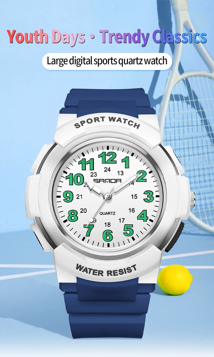 SANDA 6308 New Fashion Quartz Watches Students Outdoor Sports Luminous Waterproof Shockproof Casual Unisex Fashion Watch