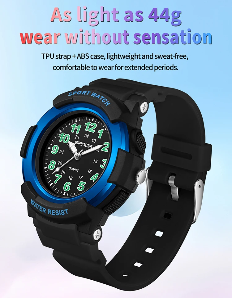 SANDA 6308 New Fashion Quartz Watches Students Outdoor Sports Luminous Waterproof Shockproof Casual Unisex Fashion Watch