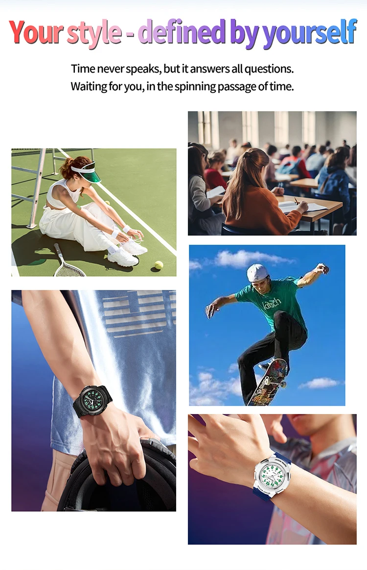 SANDA 6308 New Fashion Quartz Watches Students Outdoor Sports Luminous Waterproof Shockproof Casual Unisex Fashion Watch