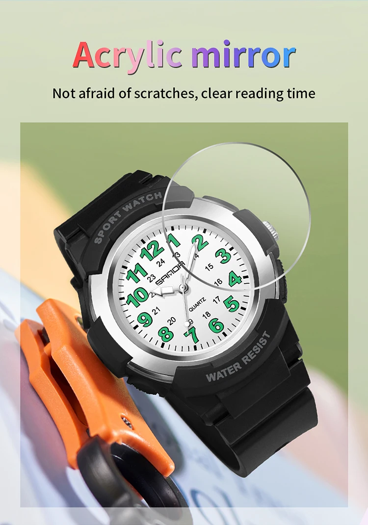 SANDA 6308 New Fashion Quartz Watches Students Outdoor Sports Luminous Waterproof Shockproof Casual Unisex Fashion Watch