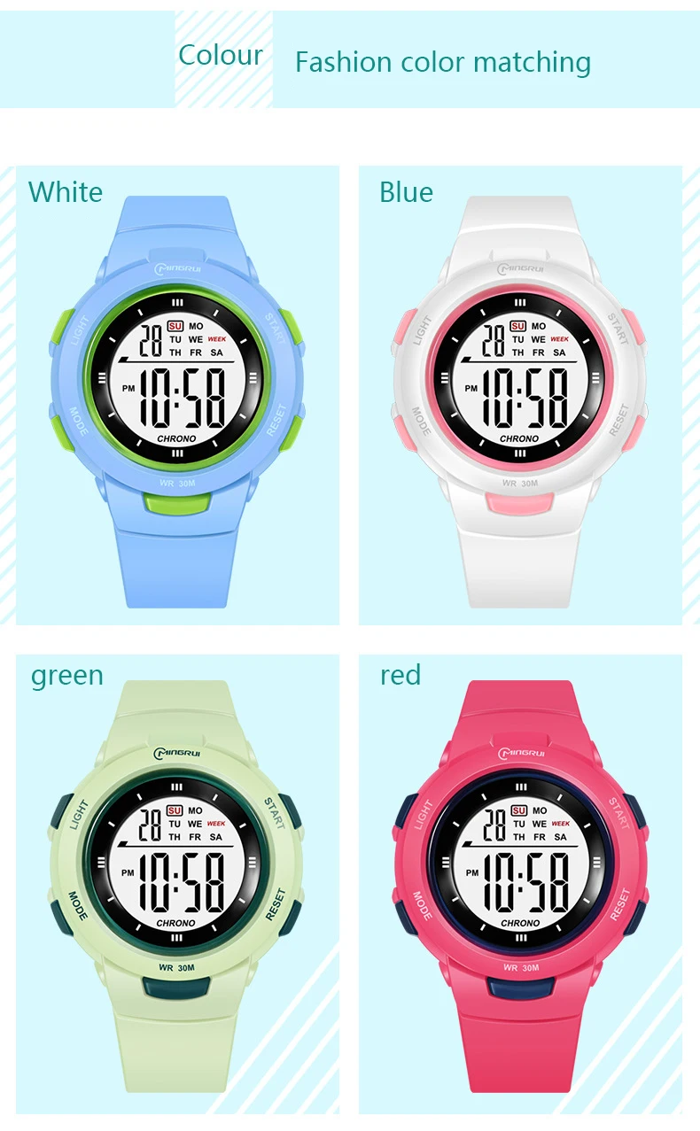 UTHAI Kids Watches Sports Fashion Luminous Waterproof Alarm Clock Smart Watches Boys and Girls Student Electronic Watch Gift