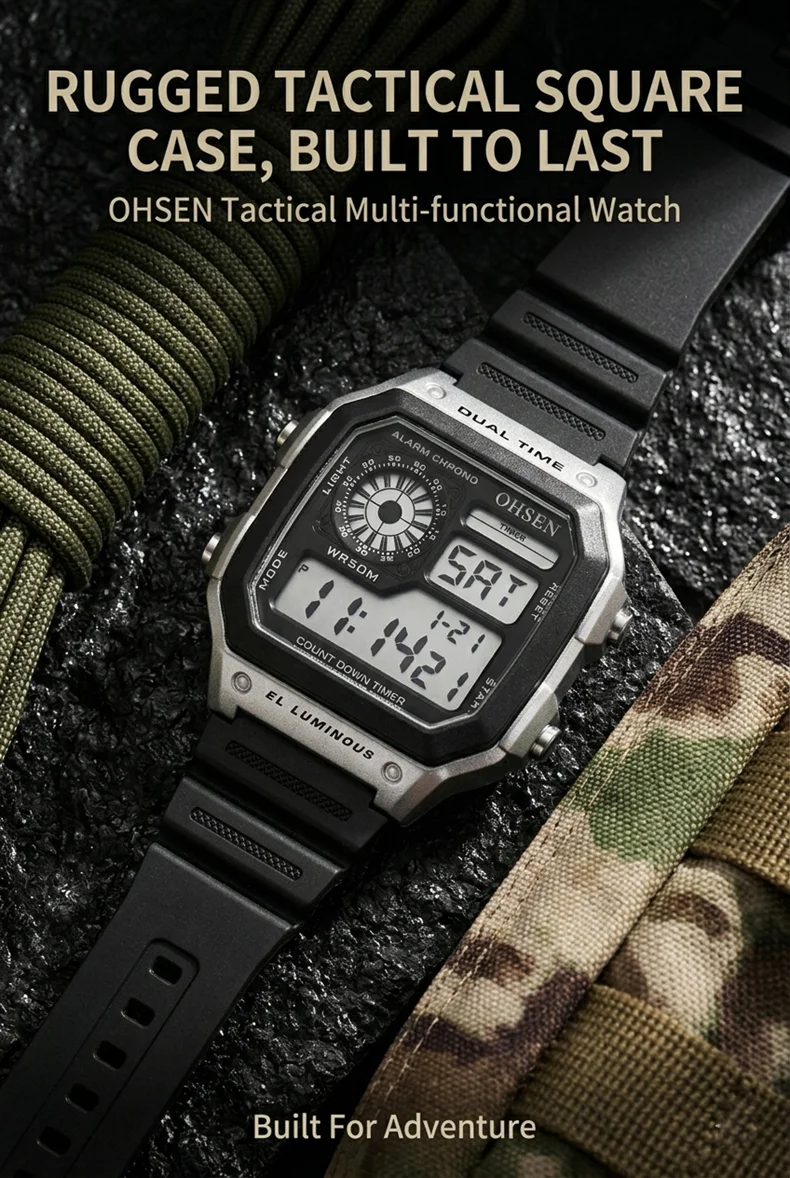 White Classic Children Watches Electronic Sport Wristwatch Waterproof Blue Teenage Digital Watch for Men
