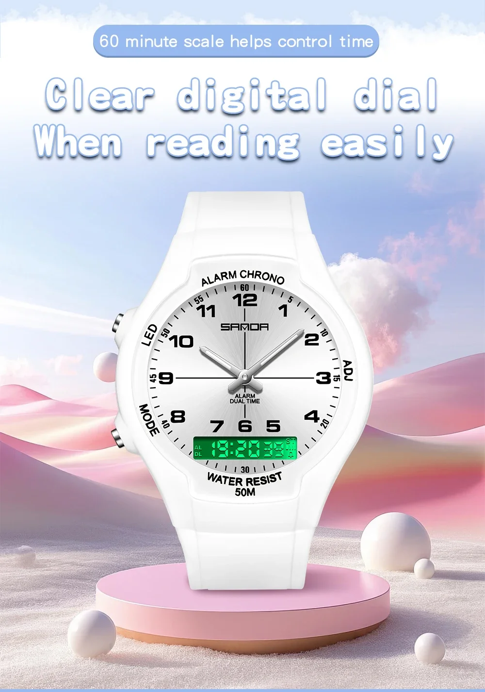 SANDA New 6320 Light Luxury Fashionable Student Quartz Watch Waterproof Simple Temperament Casual Electronic Women's Watch