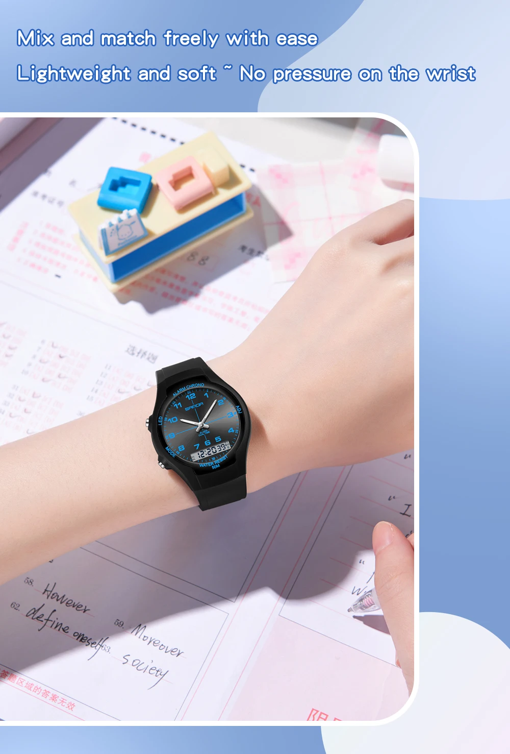 SANDA New 6320 Light Luxury Fashionable Student Quartz Watch Waterproof Simple Temperament Casual Electronic Women's Watch