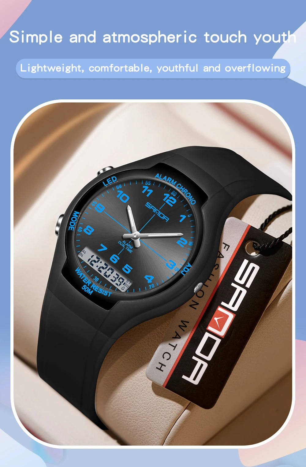 SANDA New 6320 Light Luxury Fashionable Student Quartz Watch Waterproof Simple Temperament Casual Electronic Women's Watch