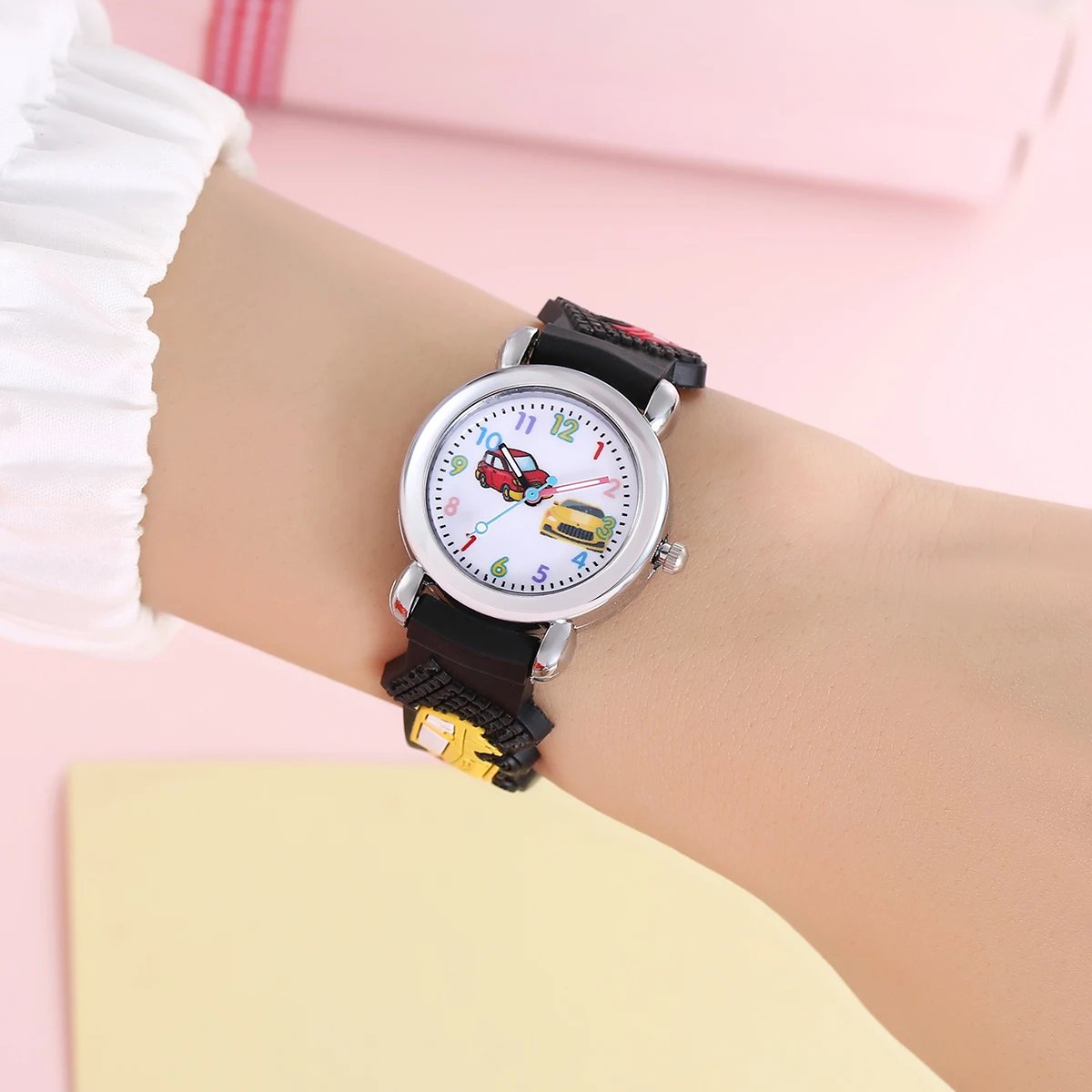 Kids Cartoon Car Watch | Colorful Digital Quartz Watch with Soft Strap | School Student Gift for Boys & Girls