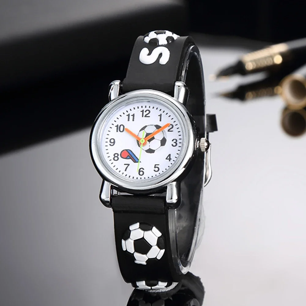 Hot Sale Football Kids Watch Cute Cartoon Watches for Boys Kids Casual Silicone Band Children's Quartz Watches Montre Enfant