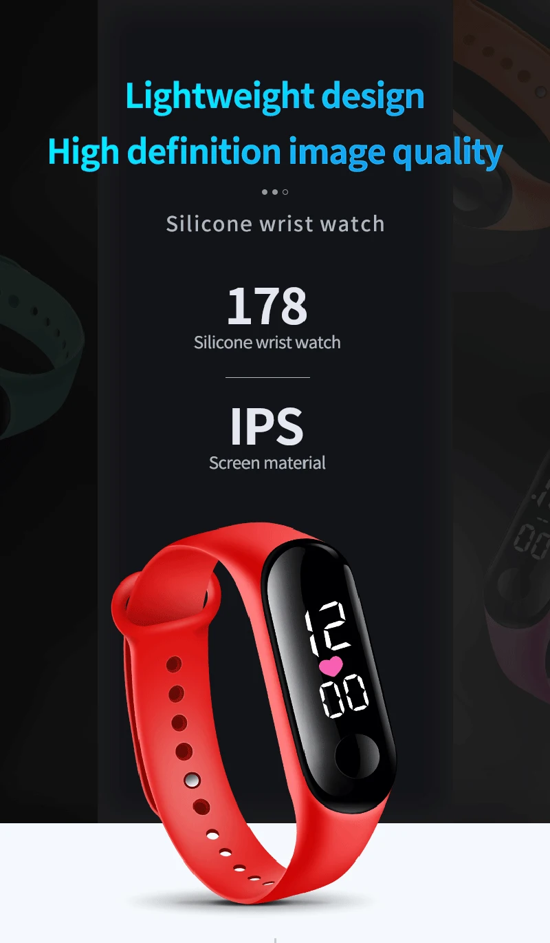 Candy Color Kids Children Watches Birthday Gift For Boy Girls Silicone Strap Watch LED Digital Kid Watch Fashion Sport Bracelet