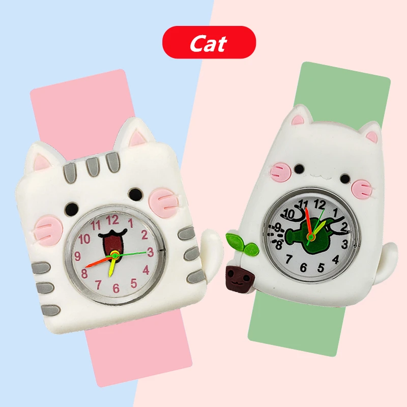 Cute Candy Color Children's Cartoon Watch Baby Study Time Toy Bracelet Kids Watches for Boys Girls Birthday Gift Clock