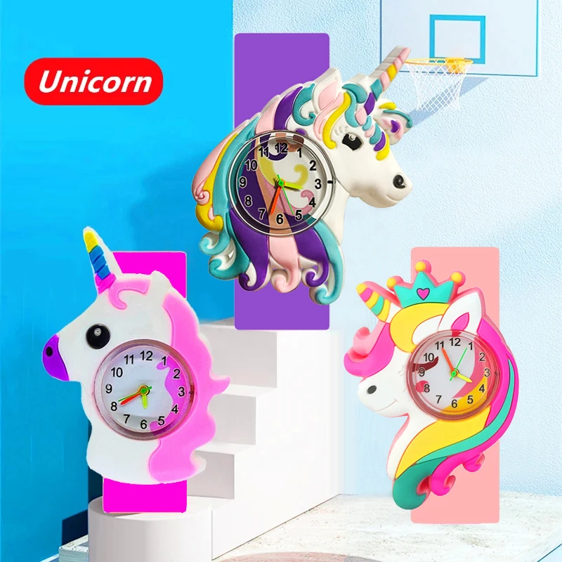 Cute Candy Color Children's Cartoon Watch Baby Study Time Toy Bracelet Kids Watches for Boys Girls Birthday Gift Clock
