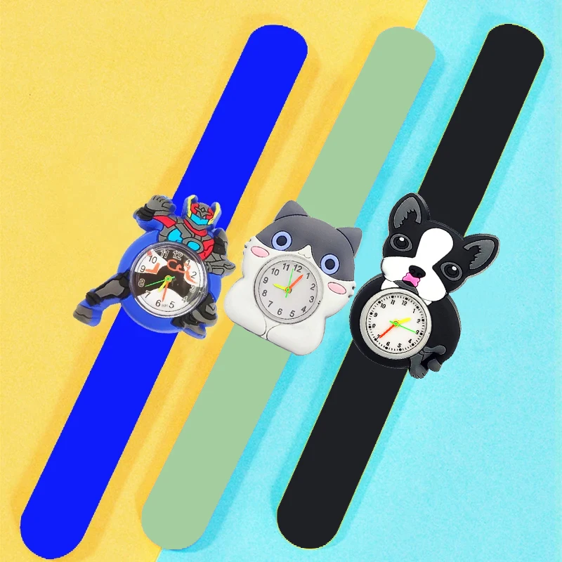 Cute Candy Color Children's Cartoon Watch Baby Study Time Toy Bracelet Kids Watches for Boys Girls Birthday Gift Clock