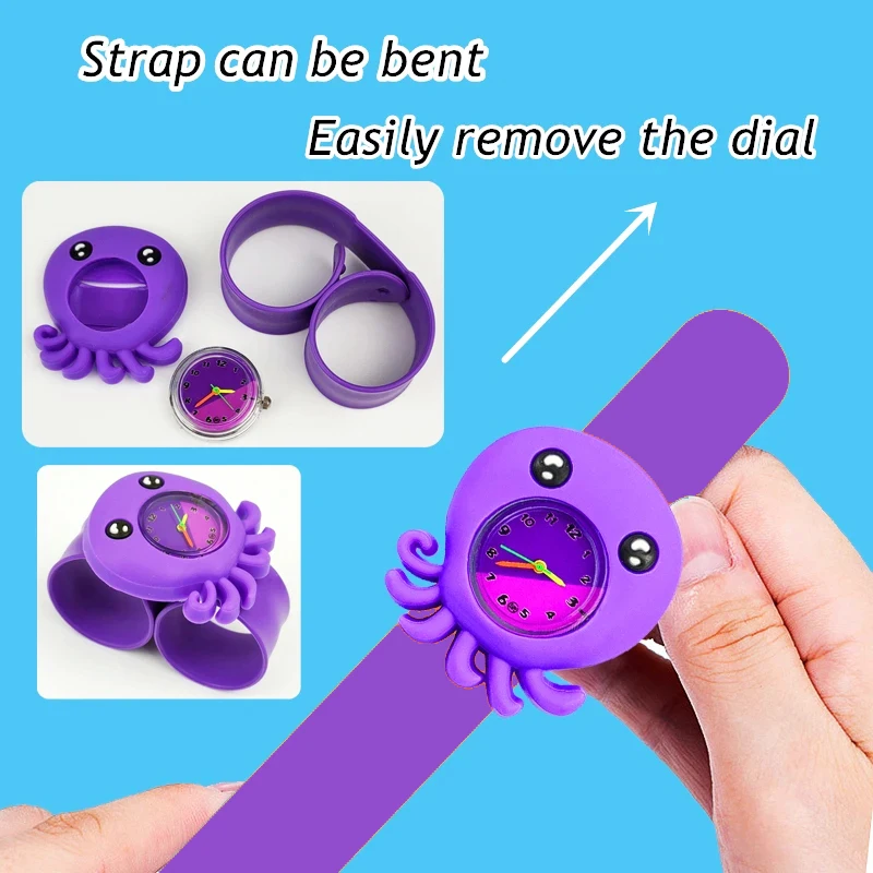Cute Candy Color Children's Cartoon Watch Baby Study Time Toy Bracelet Kids Watches for Boys Girls Birthday Gift Clock