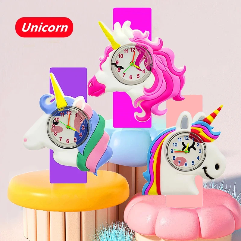 Cute Candy Color Children's Cartoon Watch Baby Study Time Toy Bracelet Kids Watches for Boys Girls Birthday Gift Clock