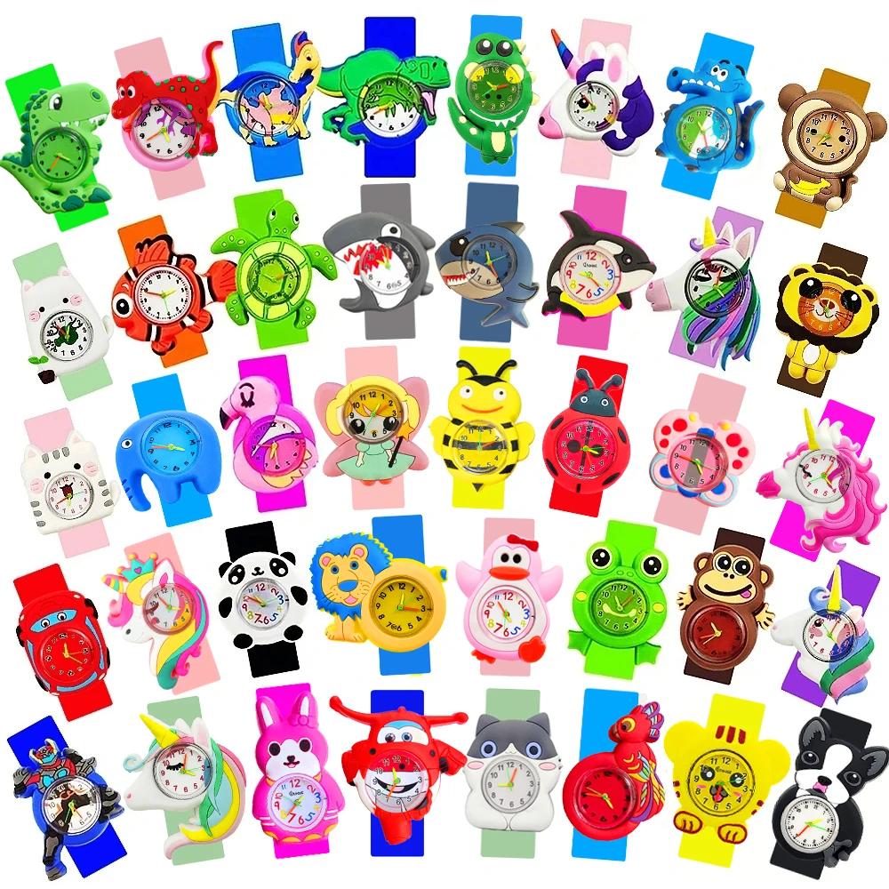 Cute Candy Color Children's Cartoon Watch Baby Study Time Toy Bracelet Kids Watches for Boys Girls Birthday Gift Clock