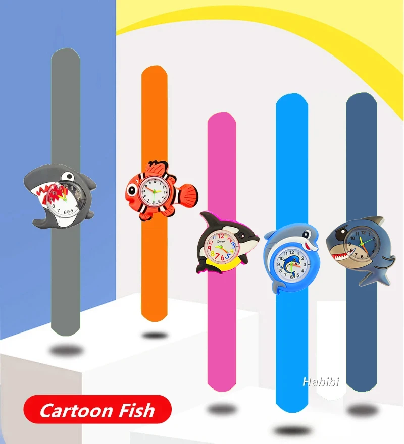 Cute Candy Color Children's Cartoon Watch Baby Study Time Toy Bracelet Kids Watches for Boys Girls Birthday Gift Clock