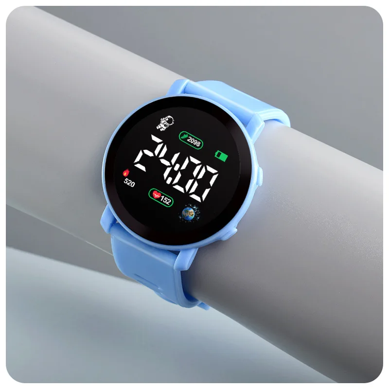 Electronic Watches Set for Kids Sport Digital Children Clock Set Silicone Strap LED Display Kids Watch Girls Boys Wristwatch