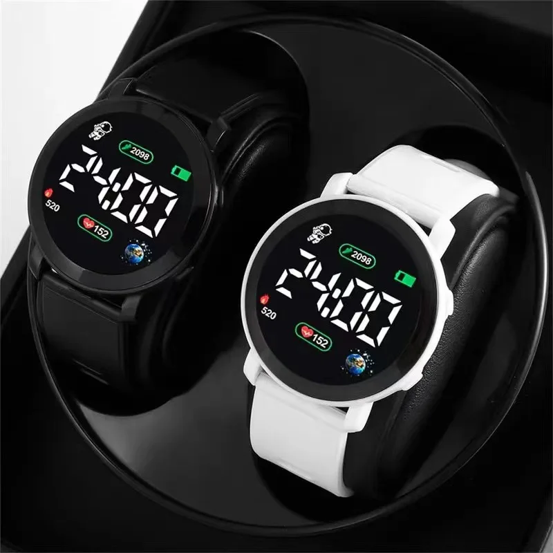Electronic Watches Set for Kids Sport Digital Children Clock Set Silicone Strap LED Display Kids Watch Girls Boys Wristwatch