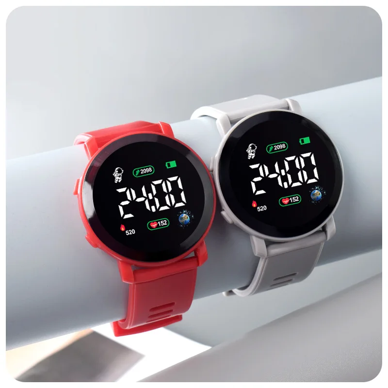 Electronic Watches Set for Kids Sport Digital Children Clock Set Silicone Strap LED Display Kids Watch Girls Boys Wristwatch